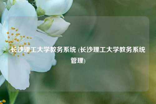 长沙理工大学教务系统 (长沙理工大学教务系统管理)