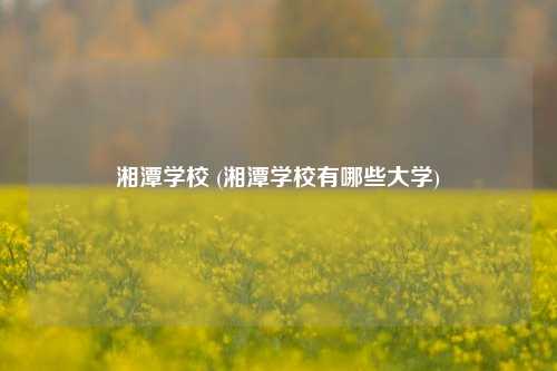 湘潭学校 (湘潭学校有哪些大学)