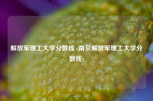 解放军理工大学分数线 (南京解放军理工大学分数线)