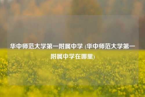 华中师范大学第一附属中学 (华中师范大学第一附属中学在哪里)