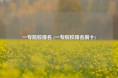 一专院校排名 (一专院校排名前十)