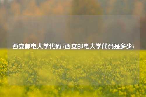 西安邮电大学代码 (西安邮电大学代码是多少)