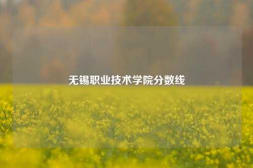 无锡职业技术学院分数线