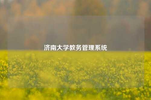 济南大学教务管理系统