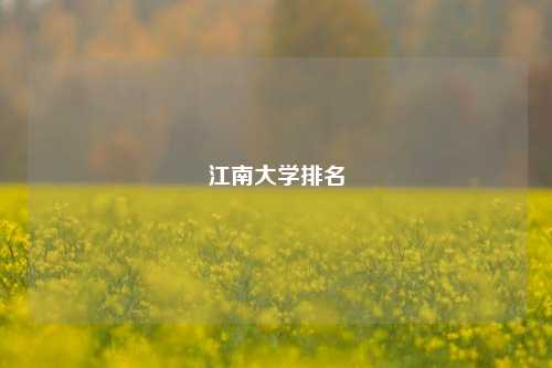 江南大学排名