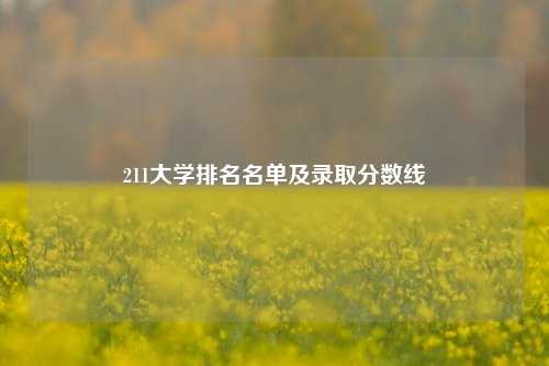 211大学排名名单及录取分数线