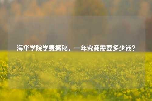 海华学院学费揭秘，一年究竟需要多少钱？