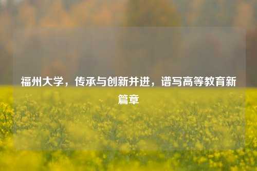 福州大学，传承与创新并进，谱写高等教育新篇章