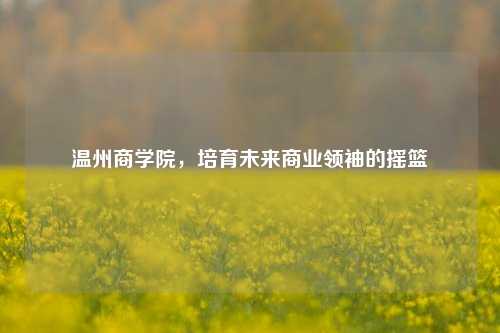 温州商学院，培育未来商业领袖的摇篮