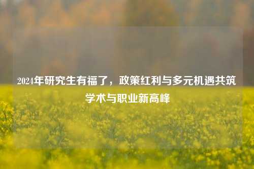 2024年研究生有福了，政策红利与多元机遇共筑学术与职业新高峰