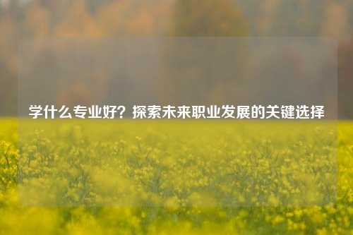 学什么专业好？探索未来职业发展的关键选择