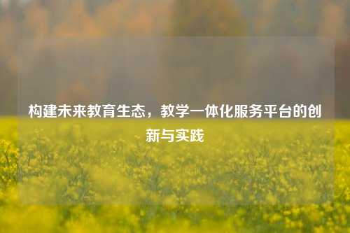 构建未来教育生态，教学一体化服务平台的创新与实践