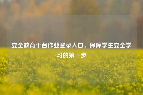 安全教育平台作业登录入口，保障学生安全学习的第一步