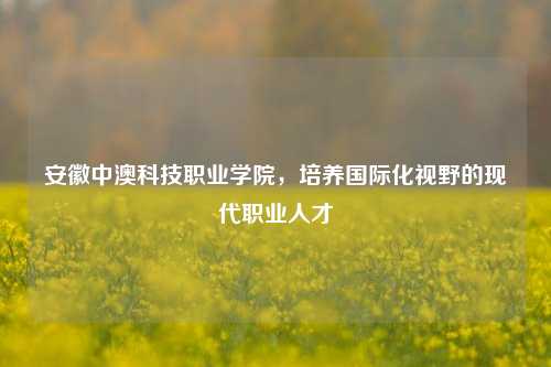 安徽中澳科技职业学院，培养国际化视野的现代职业人才