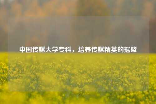 中国传媒大学专科，培养传媒精英的摇篮