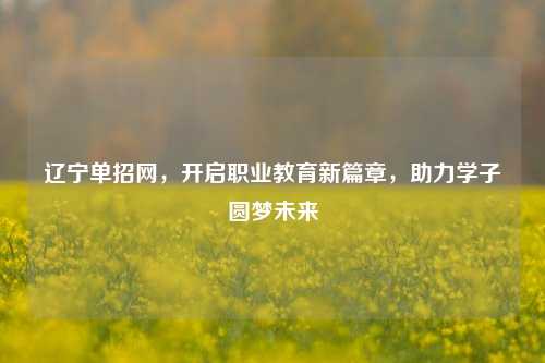 辽宁单招网，开启职业教育新篇章，助力学子圆梦未来