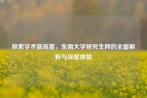 探索学术新高度，东南大学研究生网的全面解析与深度体验