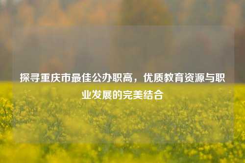 探寻重庆市最佳公办职高，优质教育资源与职业发展的完美结合