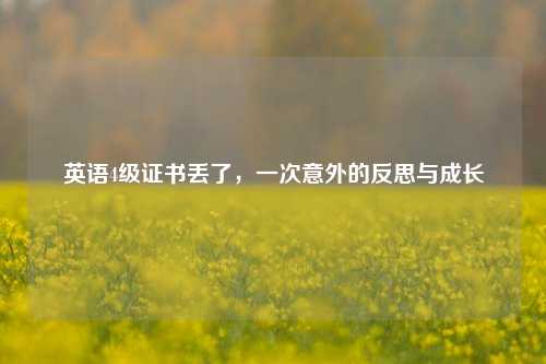 英语4级证书丢了，一次意外的反思与成长