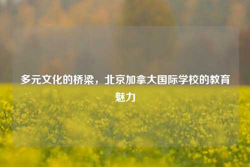多元文化的桥梁，北京加拿大国际学校的教育魅力