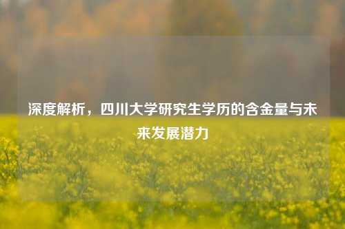 深度解析，四川大学研究生学历的含金量与未来发展潜力