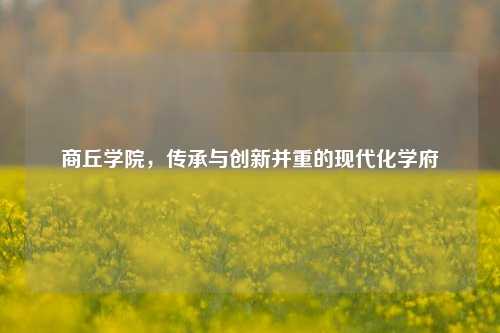 商丘学院，传承与创新并重的现代化学府