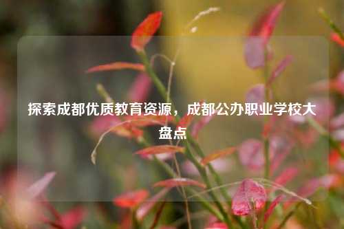 探索成都优质教育资源，成都公办职业学校大盘点