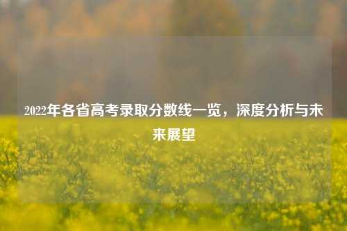 2022年各省高考录取分数线一览，深度分析与未来展望
