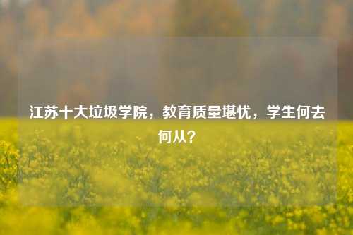 江苏十大垃圾学院，教育质量堪忧，学生何去何从？