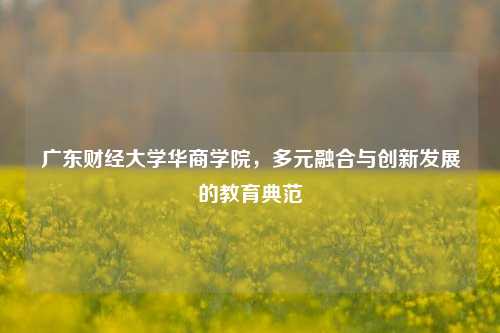 广东财经大学华商学院，多元融合与创新发展的教育典范