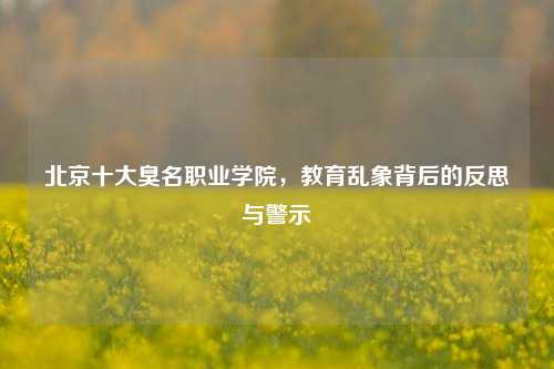 北京十大臭名职业学院，教育乱象背后的反思与警示