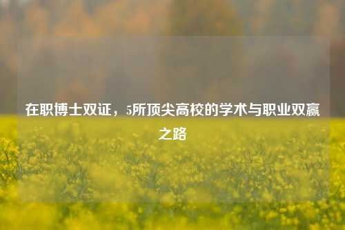 在职博士双证，5所顶尖高校的学术与职业双赢之路