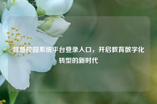 智慧校园系统平台登录入口，开启教育数字化转型的新时代