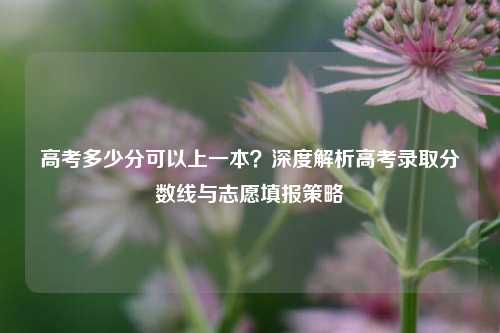 高考多少分可以上一本？深度解析高考录取分数线与志愿填报策略