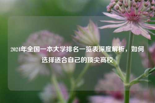 2024年全国一本大学排名一览表深度解析，如何选择适合自己的顶尖高校