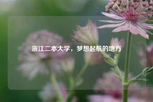 浙江二本大学，梦想起航的地方