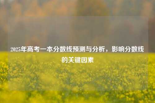 2025年高考一本分数线预测与分析，影响分数线的关键因素