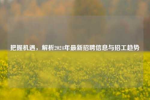把握机遇，解析2024年最新招聘信息与招工趋势