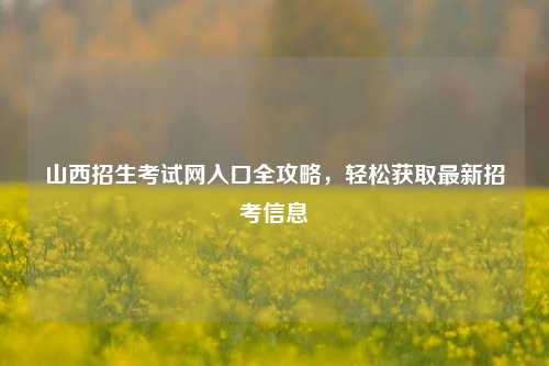 山西招生考试网入口全攻略，轻松获取最新招考信息