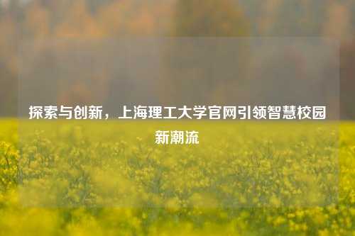 探索与创新，上海理工大学官网引领智慧校园新潮流