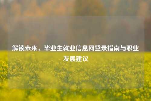 解锁未来，毕业生就业信息网登录指南与职业发展建议