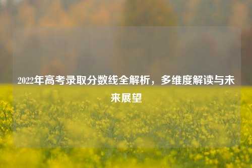 2022年高考录取分数线全解析，多维度解读与未来展望