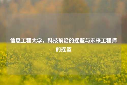 信息工程大学，科技前沿的摇篮与未来工程师的摇篮