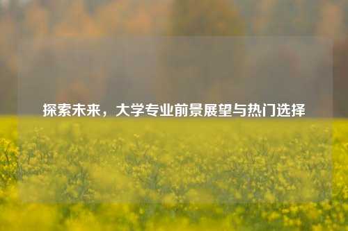 探索未来，大学专业前景展望与热门选择
