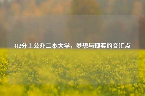 412分上公办二本大学，梦想与现实的交汇点