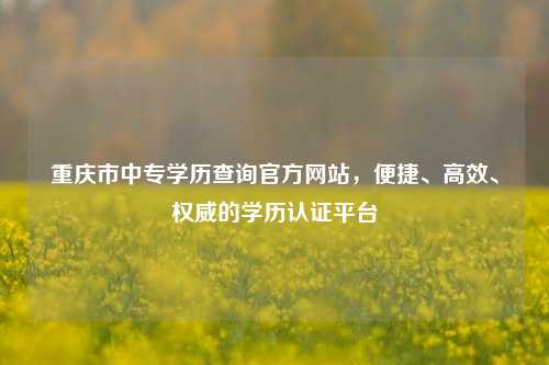 重庆市中专学历查询官方网站，便捷、高效、权威的学历认证平台