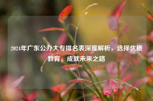 2024年广东公办大专排名表深度解析，选择优质教育，成就未来之路