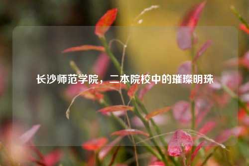 长沙师范学院，二本院校中的璀璨明珠