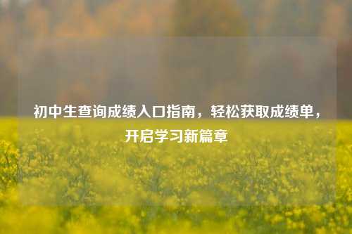 初中生查询成绩入口指南，轻松获取成绩单，开启学习新篇章
