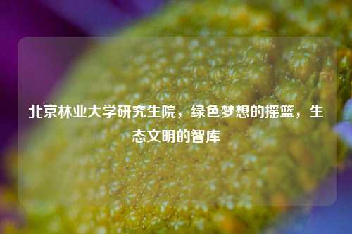 北京林业大学研究生院，绿色梦想的摇篮，生态文明的智库